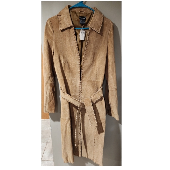 Wet Seal Jackets & Coats Nwt Wetseal 0 Leather Tan Long Coat Size M